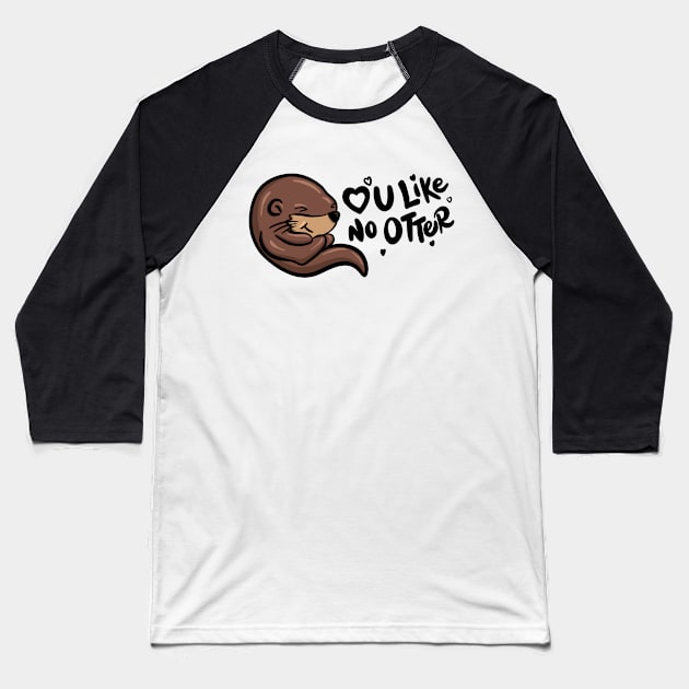 Otterly Adorable Baseball T-Shirt by carcrashcarlos